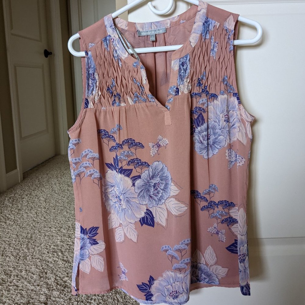 Daniel Rainn Carin Smocked Bib Blouse